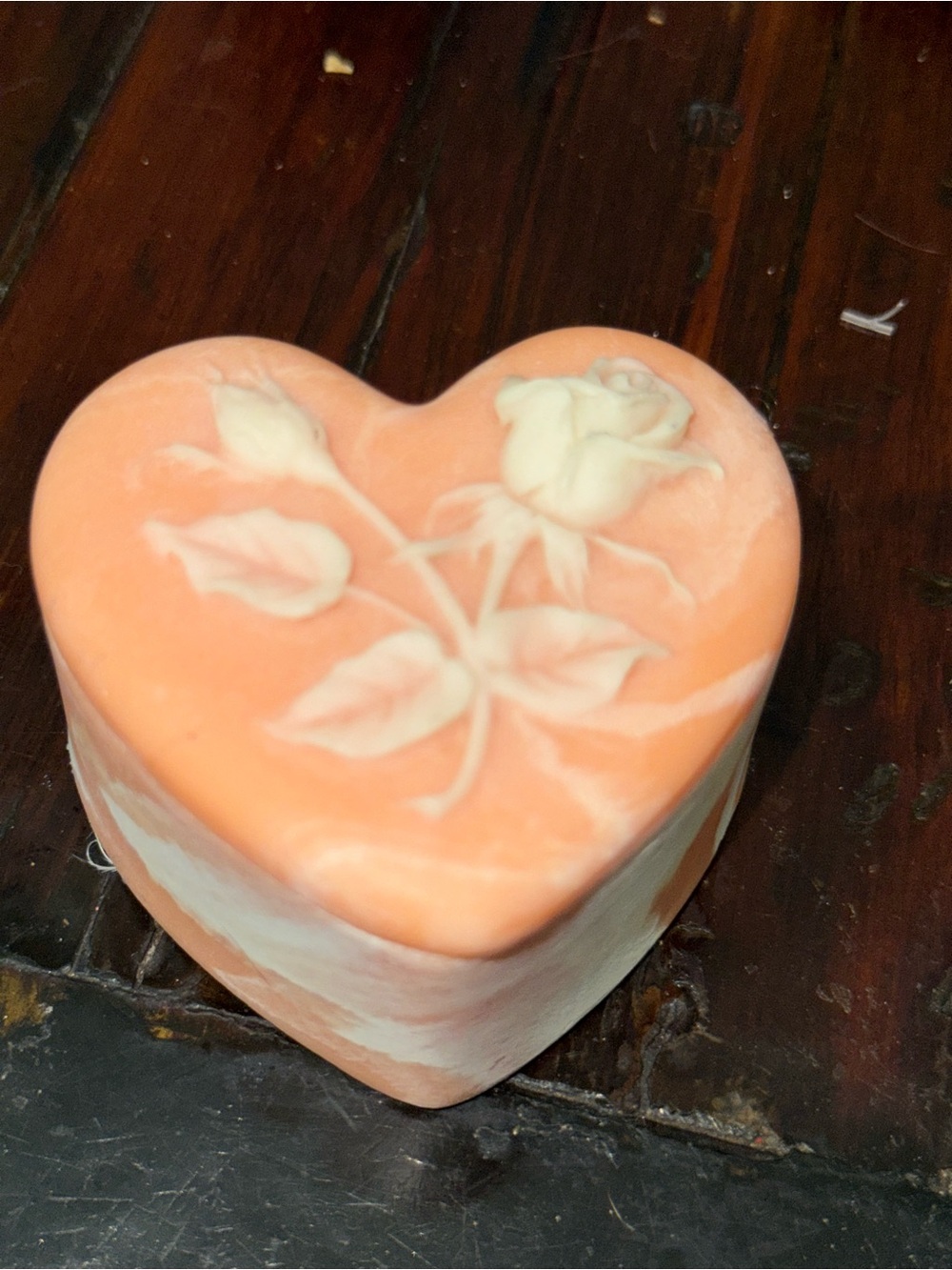 Heart-Shaped Rose Trinket Box